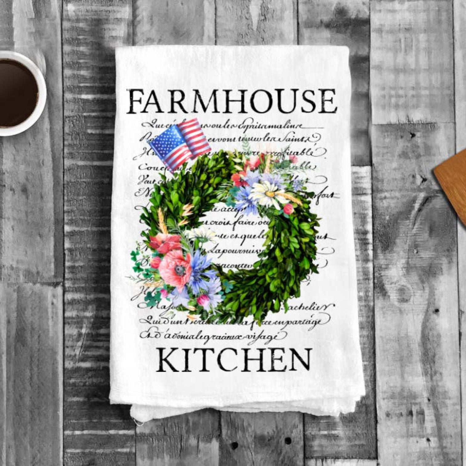 4th of July Patriotic Farmhouse Kitchen Cotton Tea Towels