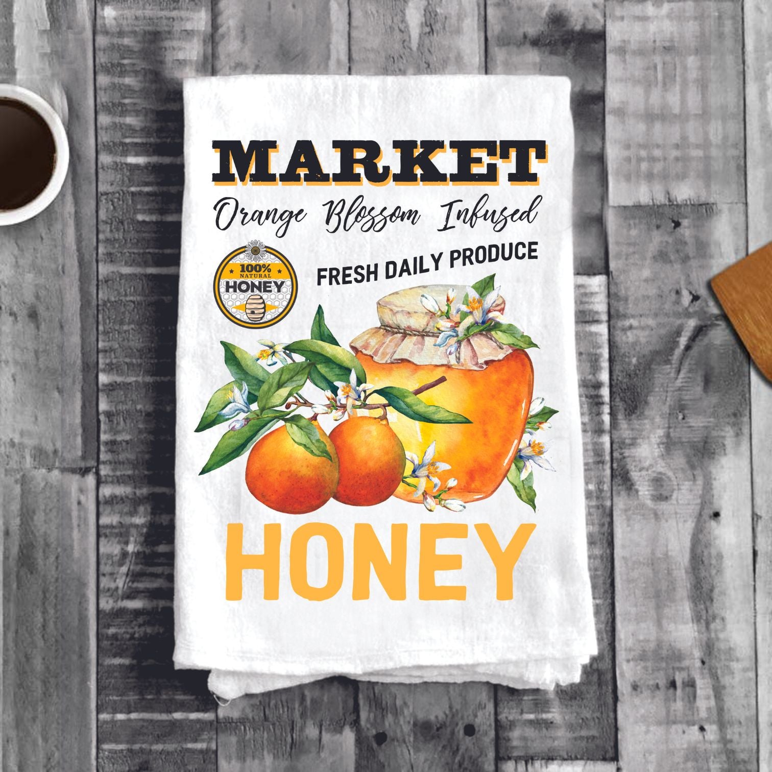 Farmers Orange Blossom Honey Kitchen Cotton Tea Towels