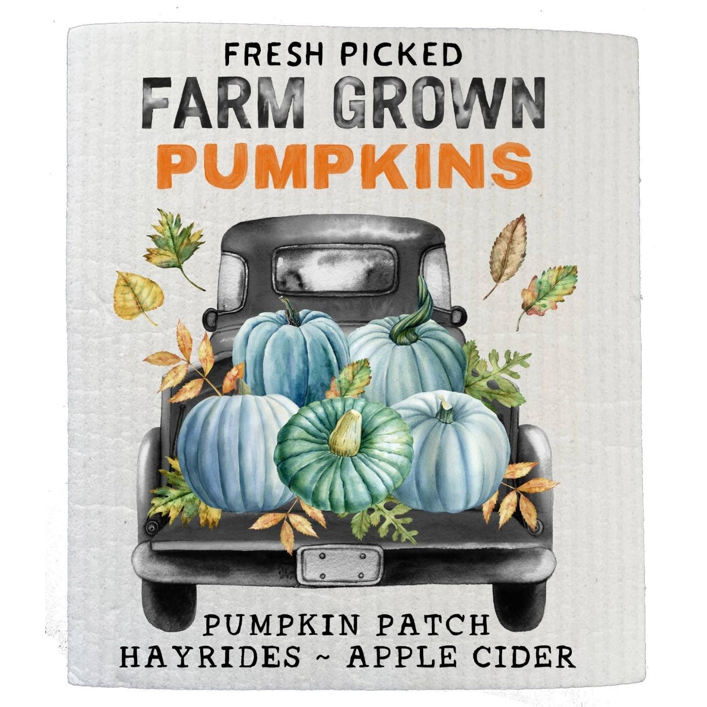 Fall Autumn Pumpkin Truck Farmer SWEDISH DISH CLOTH
