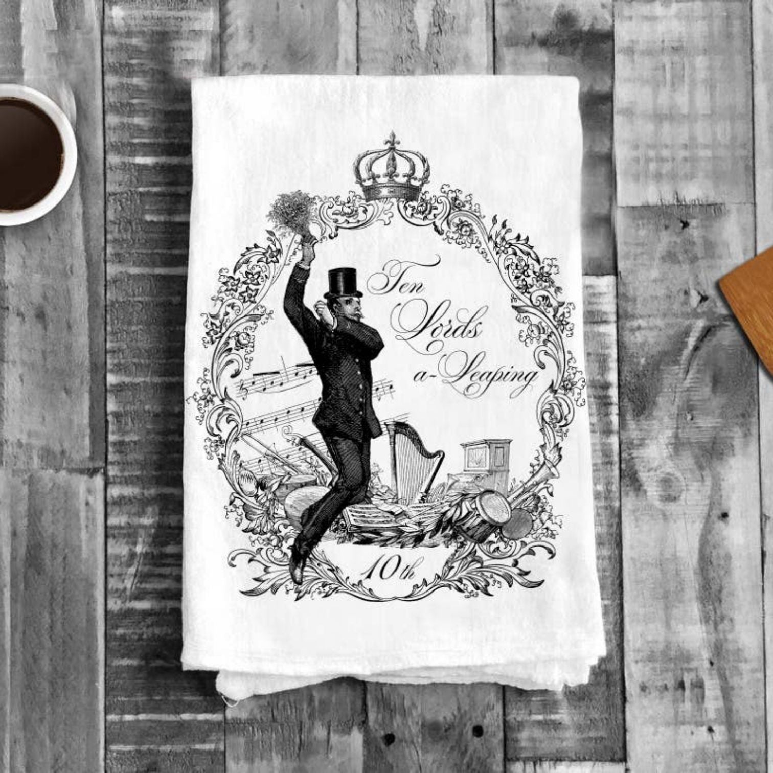 Ten Lords a Leaping Chirstmas, Cotton Tea Towels