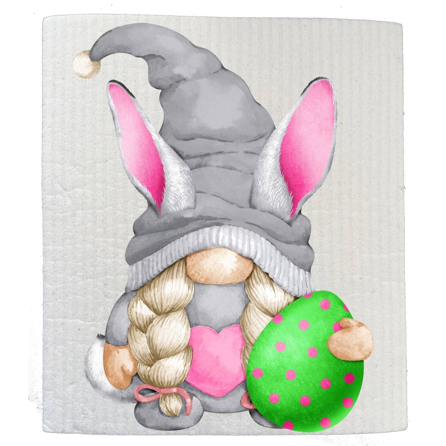 Easter Gnome Green Easter Egg SWEDISH DISH CLOTH
