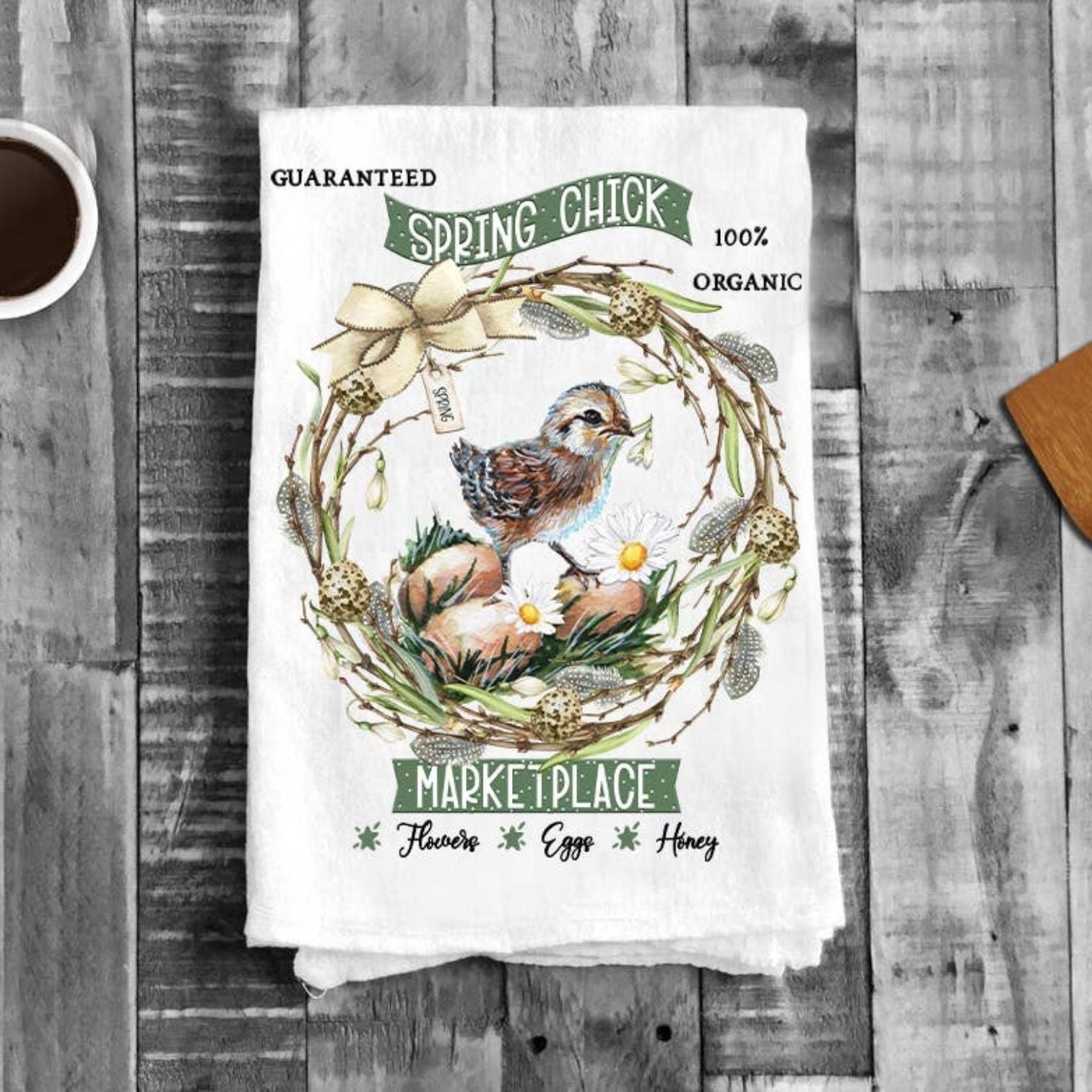 Spring Chicks Marketplace Flour Sack Tea Towel Kitchen
