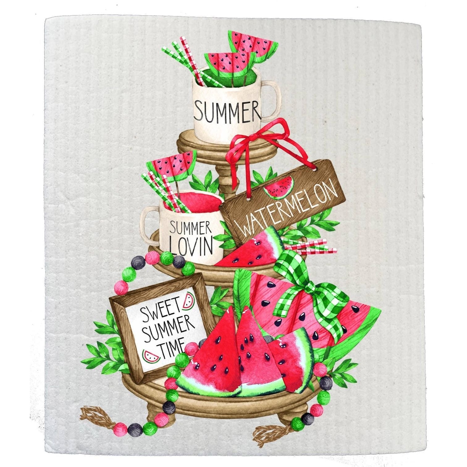 Summer Time Sweet Watermelon Kitchen SWEDISH DISH CLOTH