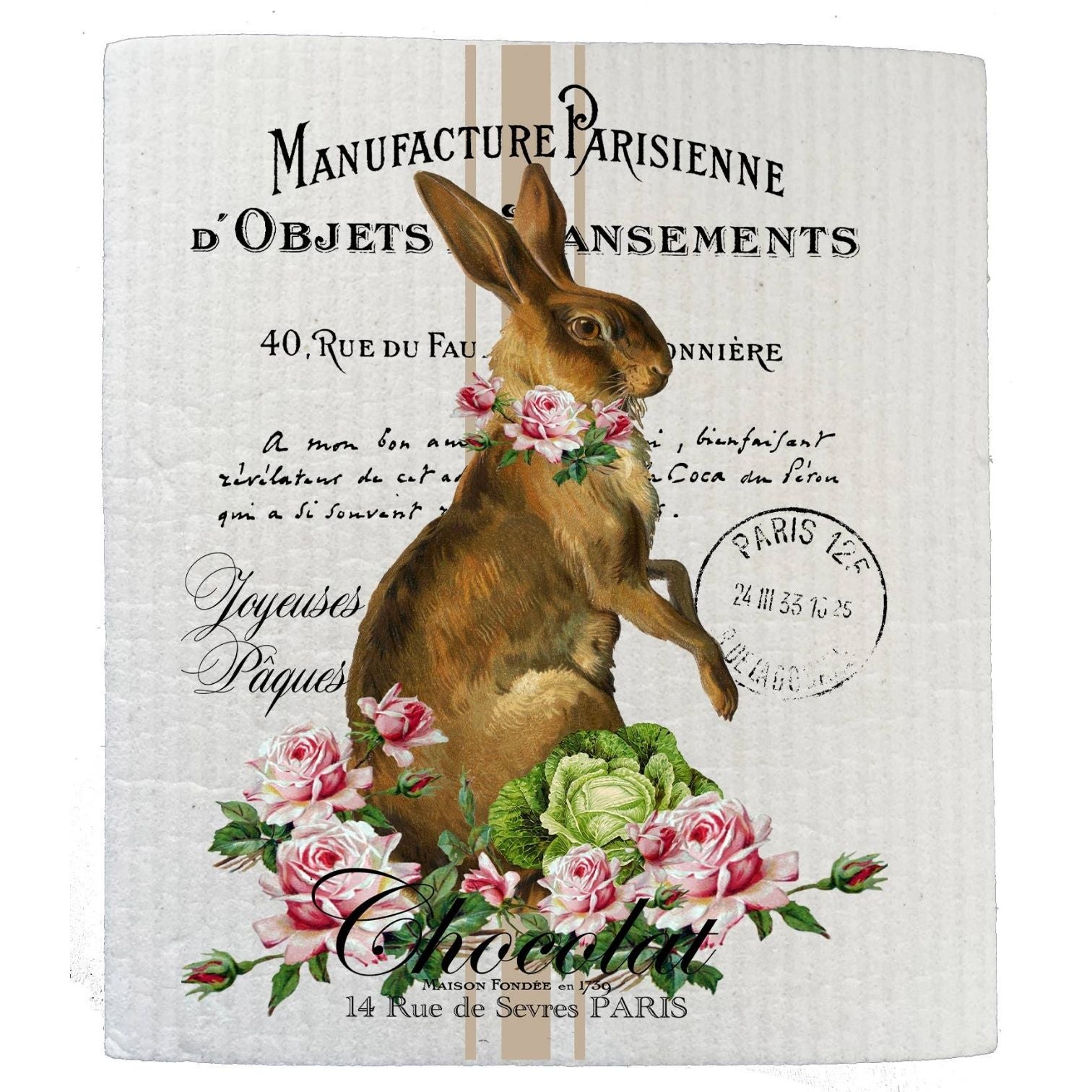 Easter French Easter Bunny Kitchen SWEDISH DISH CLOTHS
