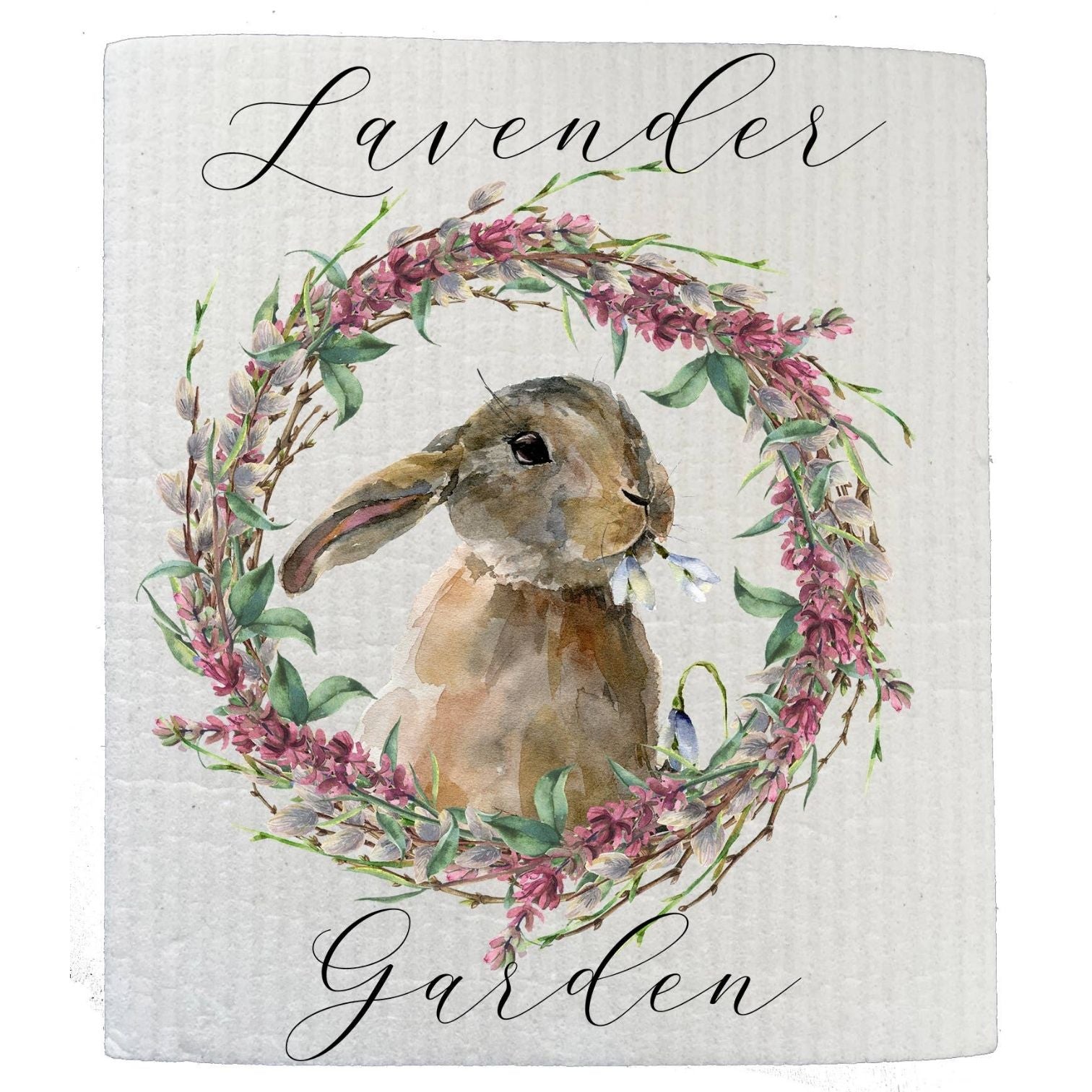 Spring Bunny Lavender Garden Kitchen SWEDISH DISH CLOTH