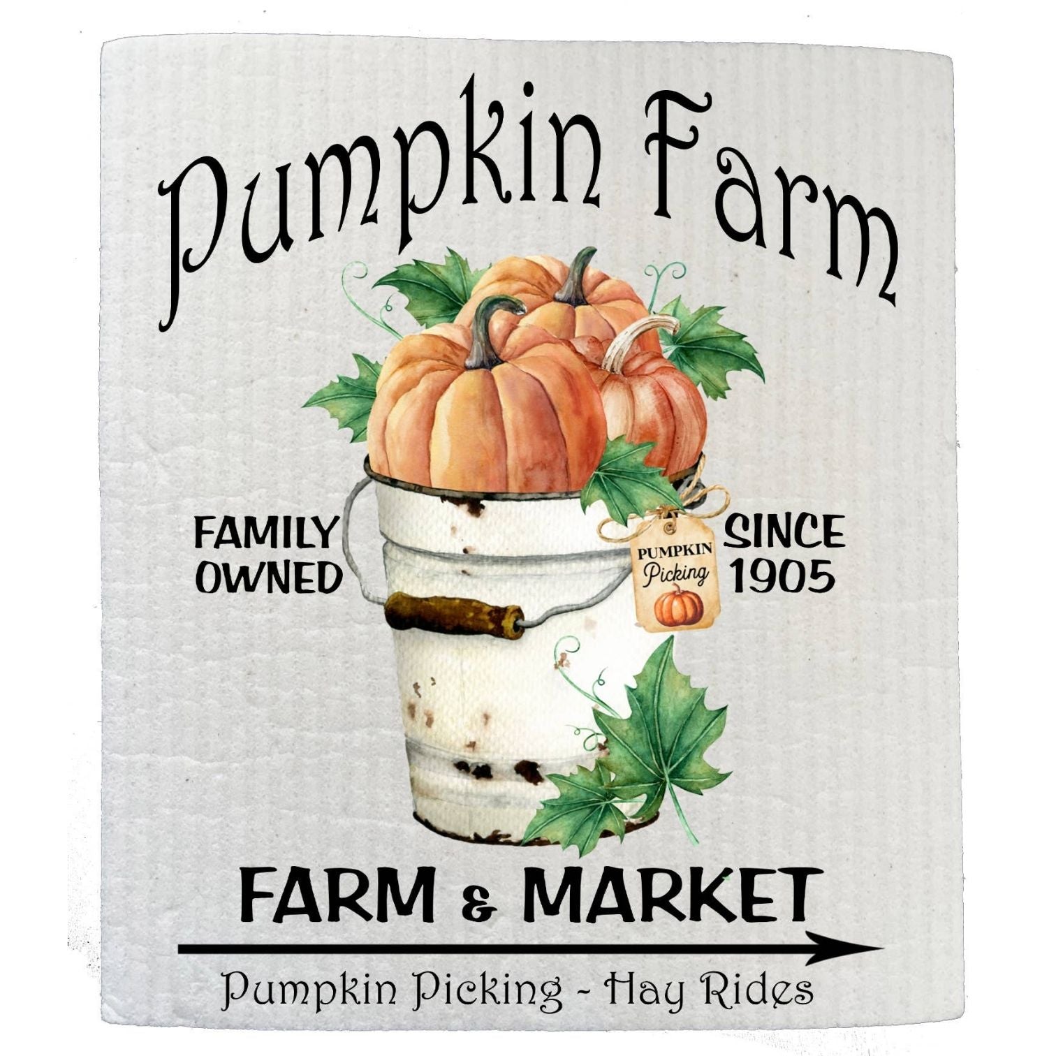 Fall Autumn Pumpkin Farm Market SWEDISH DISH CLOTH