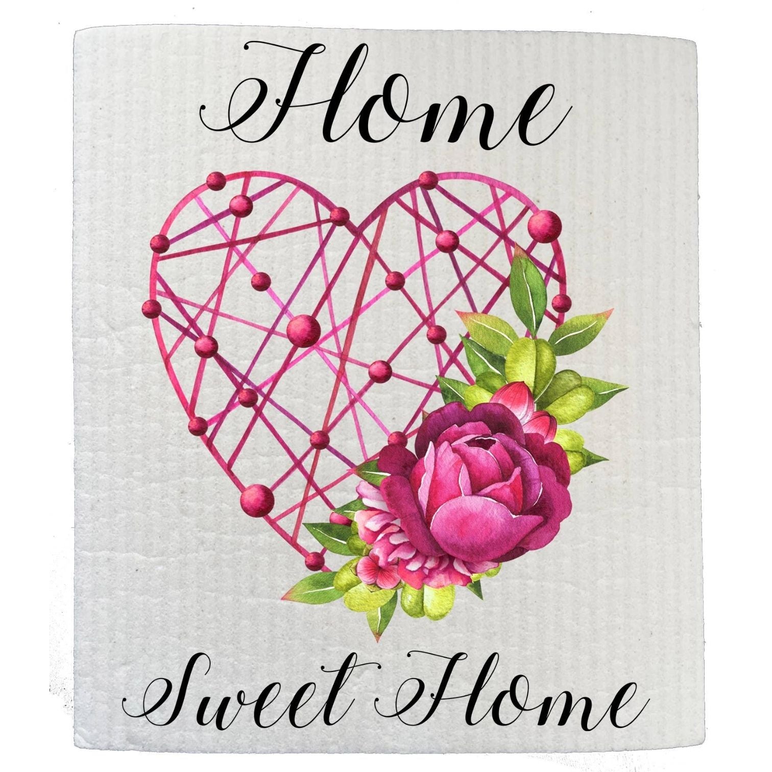 Valentine Heart Home Sweet Home SWEDISH DISH CLOTHS
