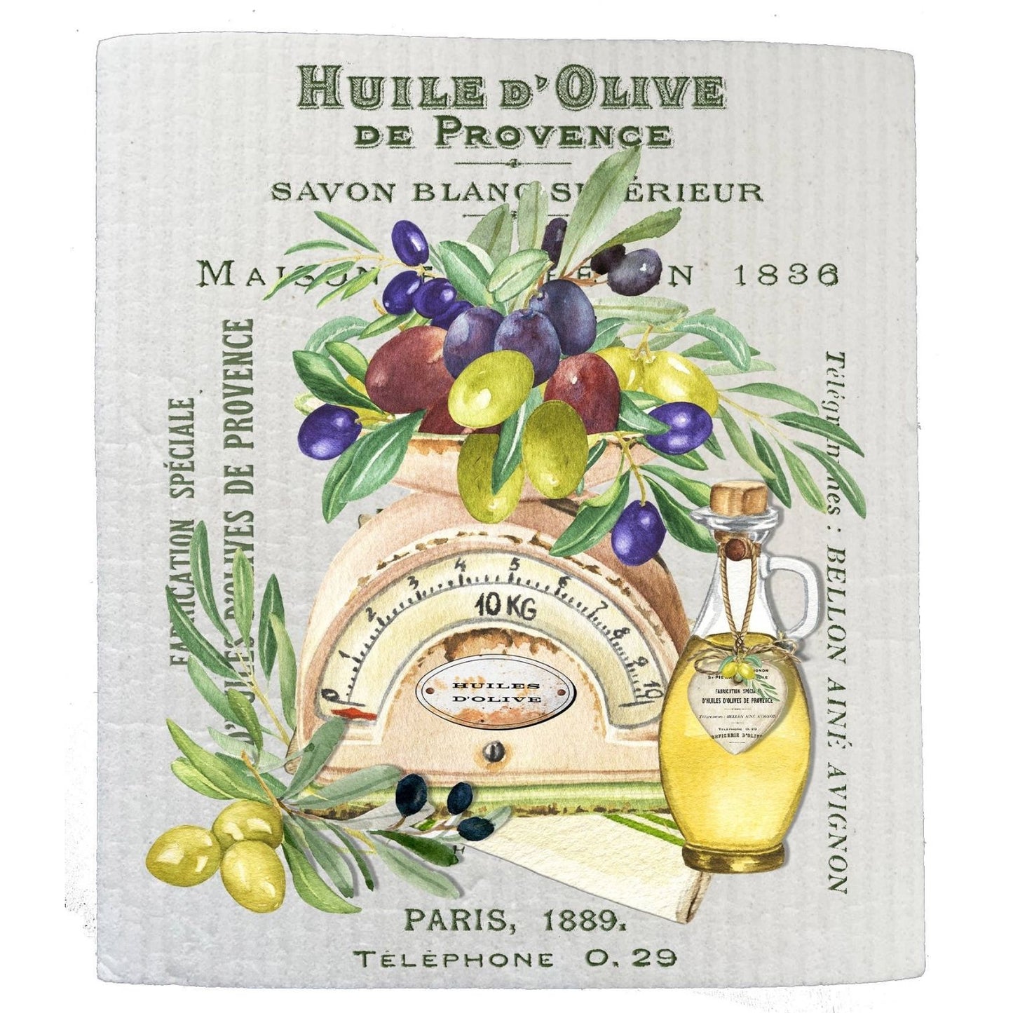 French Paris Huile D Olives Kitchen SWEDISH DISH CLOTHS
