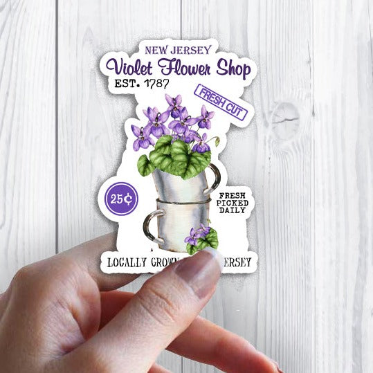 New Jersey State Flower Purple Violet Souvenir Sticker