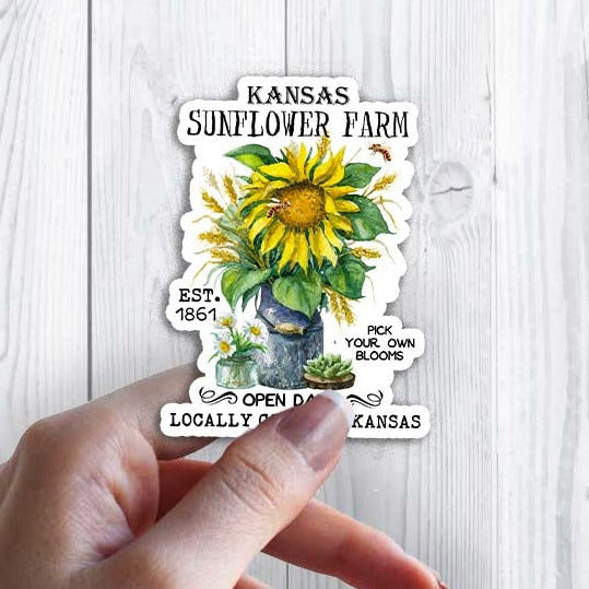 Kansas State Flower Sunflower Souvenir Sticker