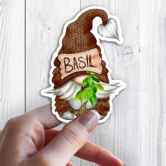 Gnome Herbs Basil Kitchen Sticker
