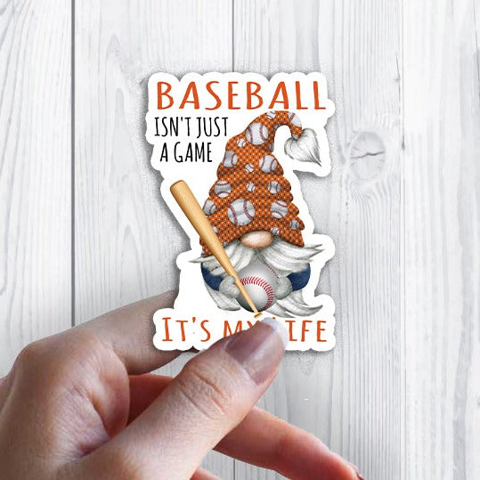 Gnome Baseball Orange & Blue Team Colors Sticker | Jessy Lane