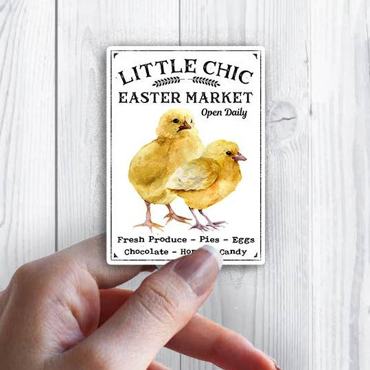 Easter Little Chicks Market Waterproof Vinyl Sticker