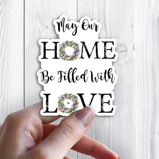 Easter Home Filled With Love Sticker Waterproof Vinyl
