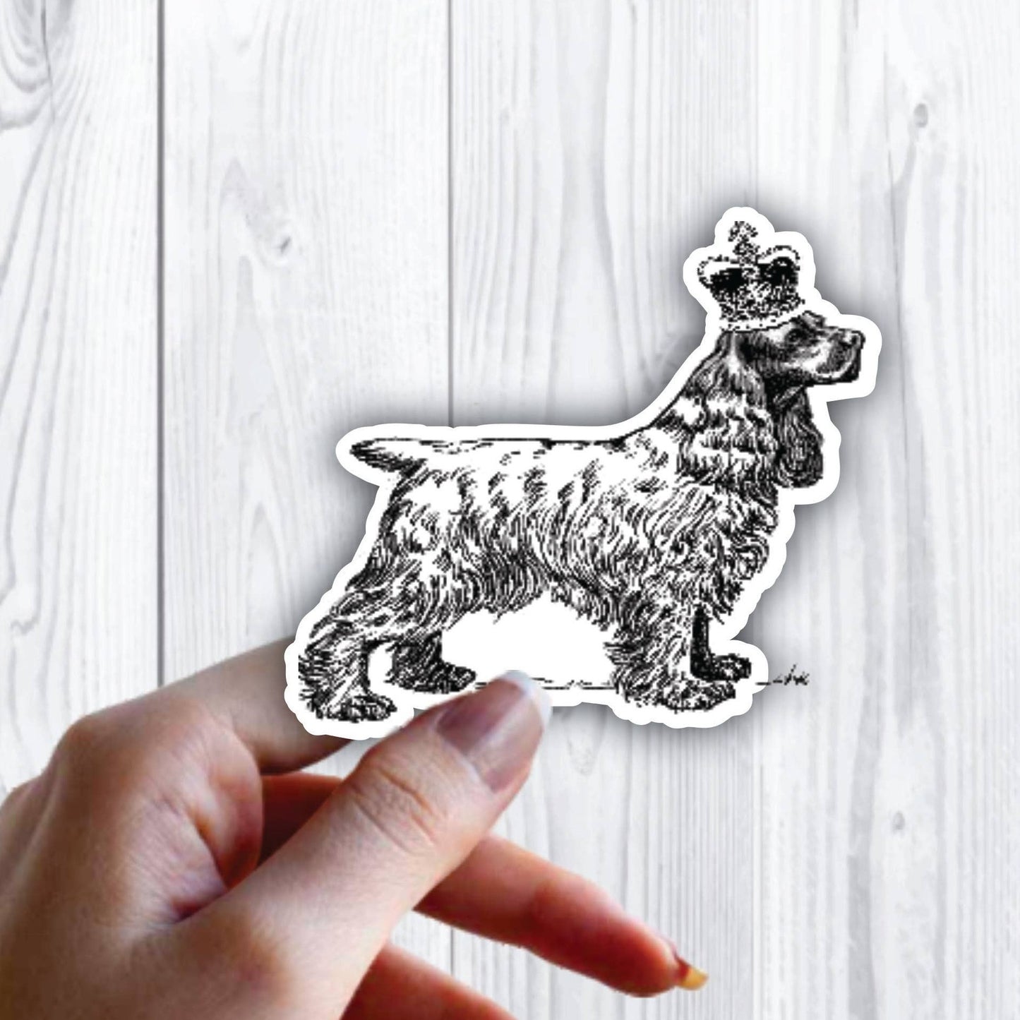 Cocker Spaniel Dog Crown Sticker