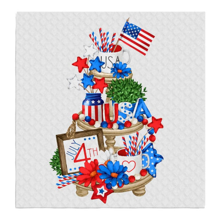 4th of July Patriotic Indepence Day SWEDISH DISH CLOTHS