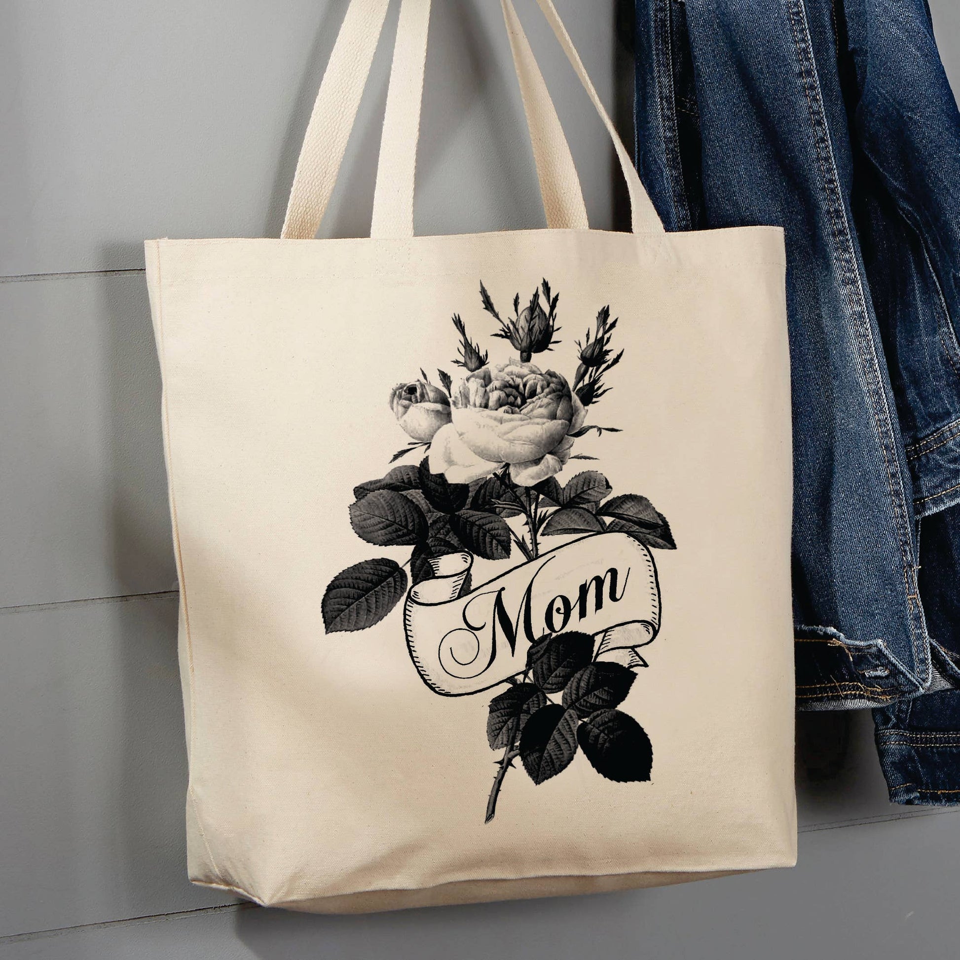 Roses Mom, Mothers Day, 12 oz  Tote Bag
