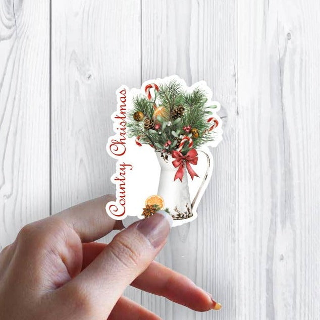 Rustic Country Christmas Sticker