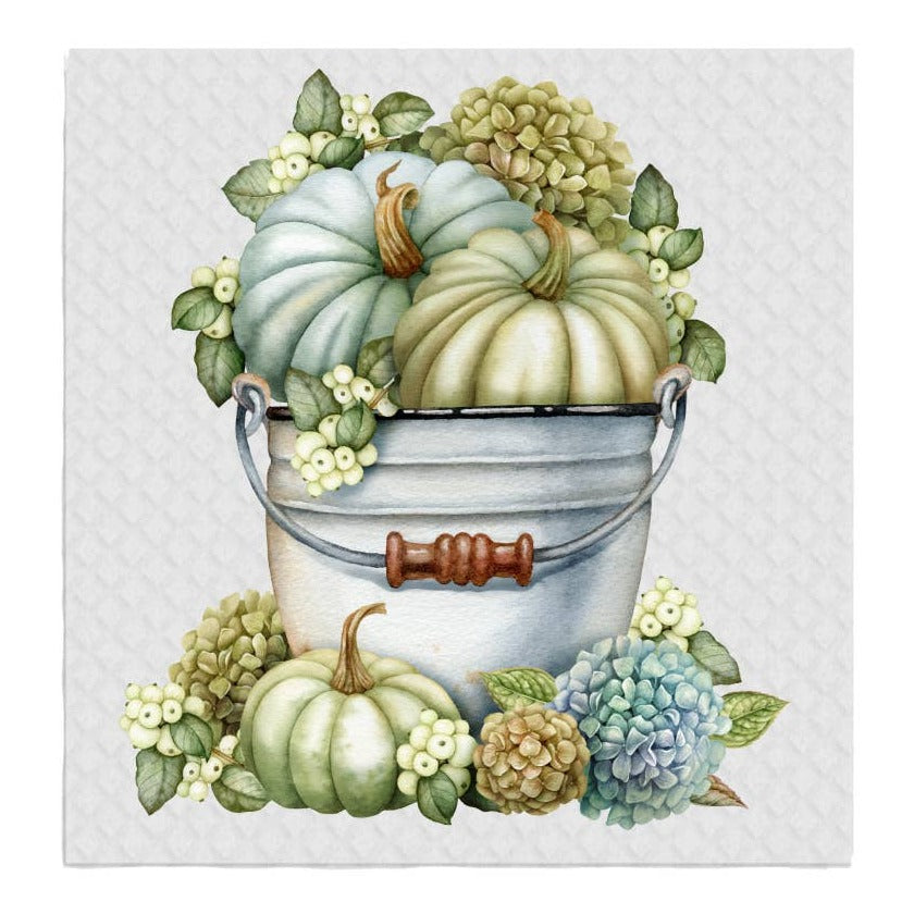 Fall Autumn Pumpkin Hydrangea SWEDISH DISH CLOTHS Kitchen