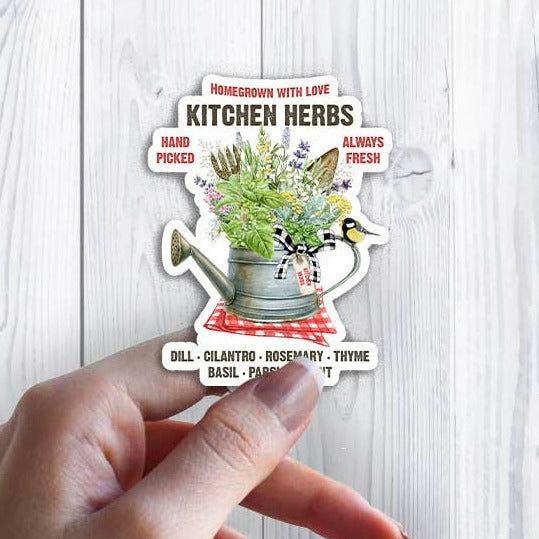 Homegrown Kitchen Herbs Basil  Sticker