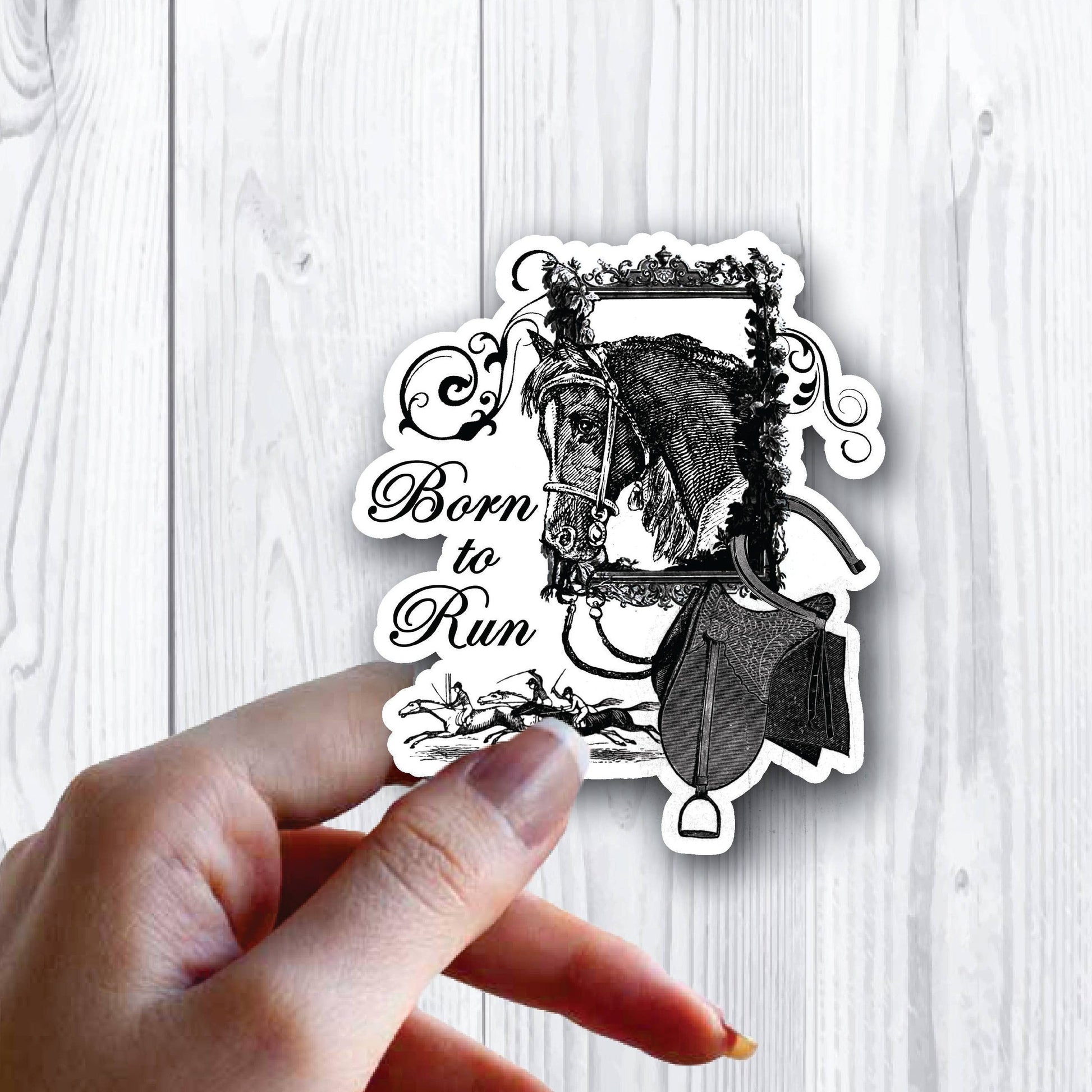 Born to Run Horse Stable Fancy Sticker