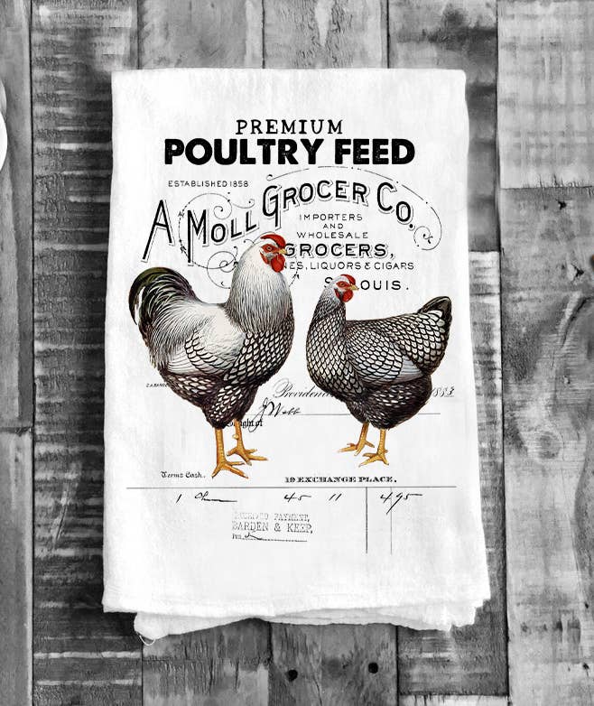 Farmer Market Poultry Feed Chicken Kitchen Cotton Tea Towels