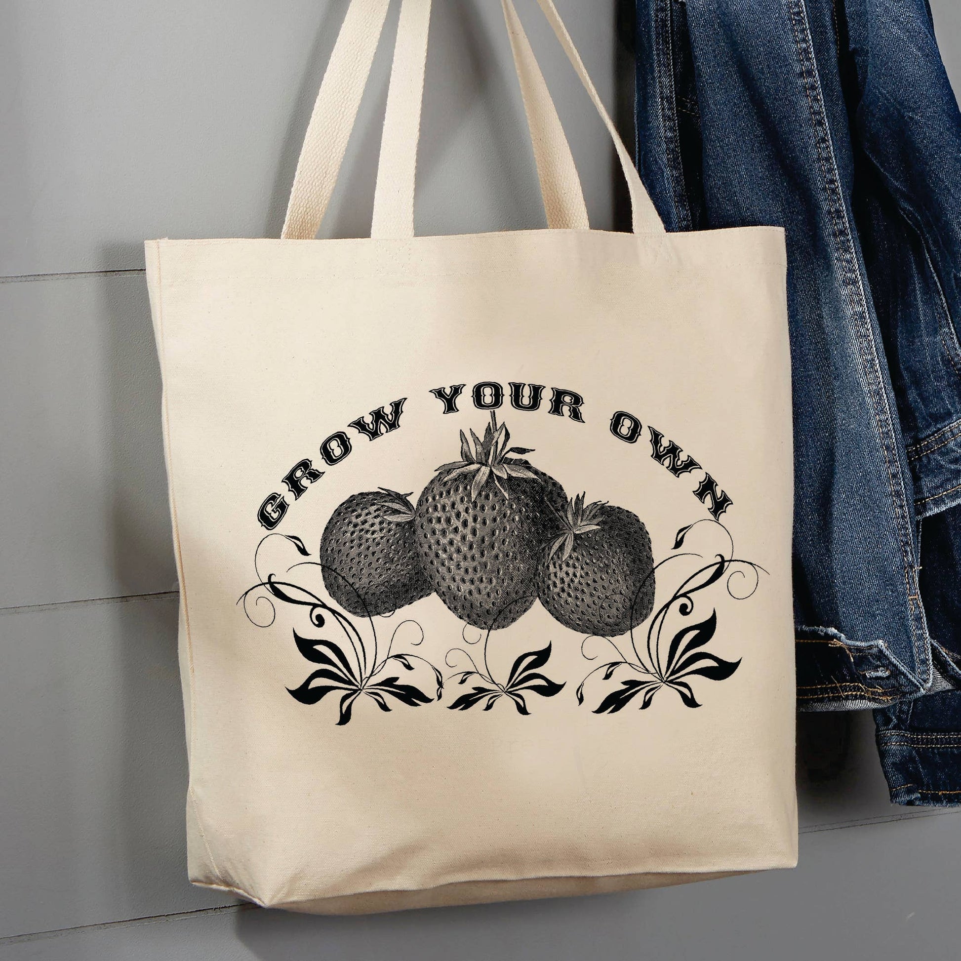 Country Farm,  Strawberries, 12 oz  Tote Bag