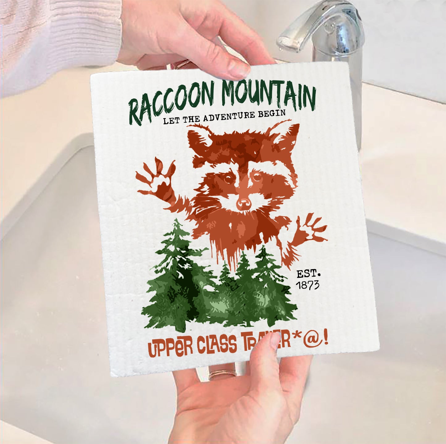 Raccoon Mountain Upper Class Trailer Trash Swedish Dish Cloth