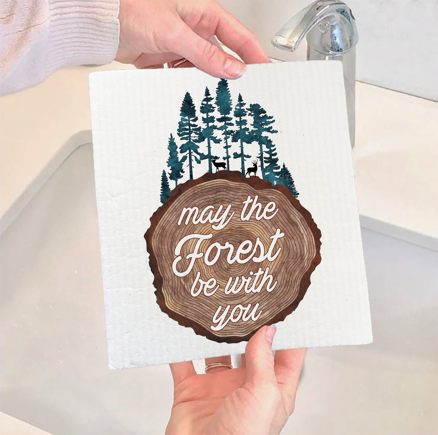 May The Forest be with you camping hiking Swedish Dish Cloth