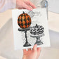 Halloween Checkered Stacked Pumpkins Swedish Cloth