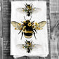 Vintage Bees Flowers Insect Kitchen Cotton Terry Towels