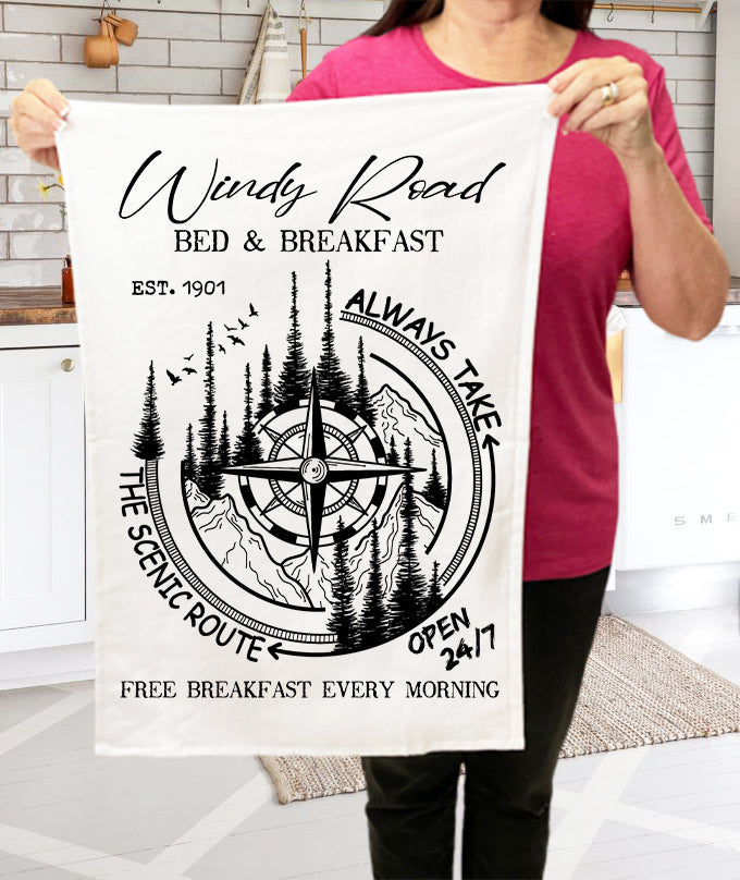 Windy Road Bed & Breakfast Always Take the Scenic Route Cotton Terry Towel