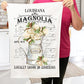 Louisana State Flower Magnolia Cotton Kitchen Terry Towel