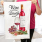 Wine Lover Laugh Alot Kitchen Cotton  Terry Towels