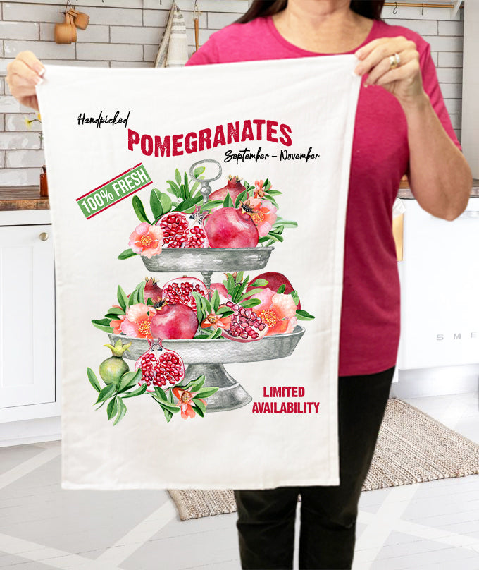 Farm Fresh Pomegrantes 2 Tier Tray Kitchen Cotton Terry Towels
