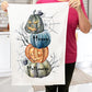 Halloween 3 Tiered Tray Cotton Terry Towels Kitchen