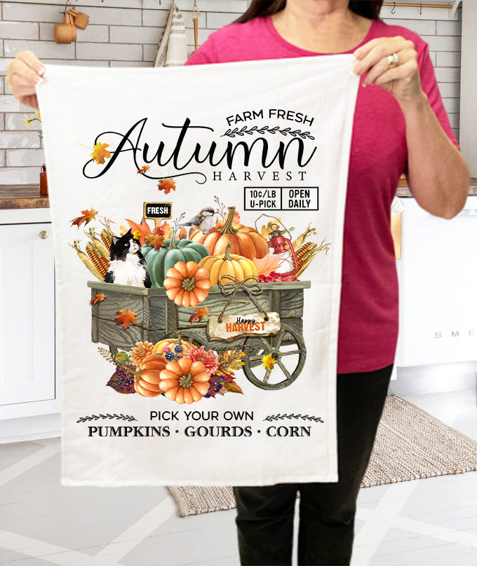 Halloween Trick or Treat Tree Kitchen  Terry Towel