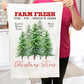 Merry Christmas Ice Skating Wreath  Terry Towel