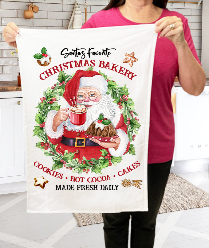 Merry Christmas Anchor Nautical Ocean  Terry Towel