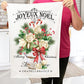 Christmas French Joyeux Noel Magnolia Flowers Cotton Terry Towel